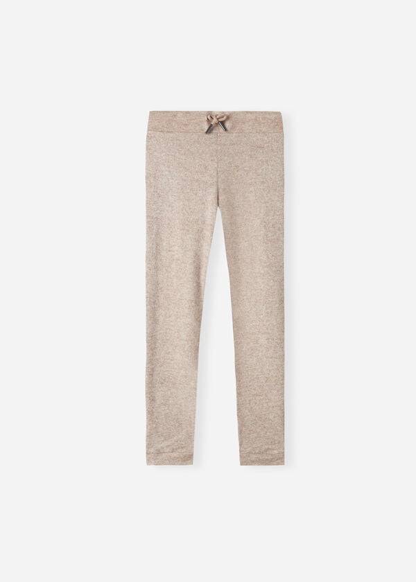calzedonia kinder-sportleggings aus kaschmir-stretch-mischgewebe beige