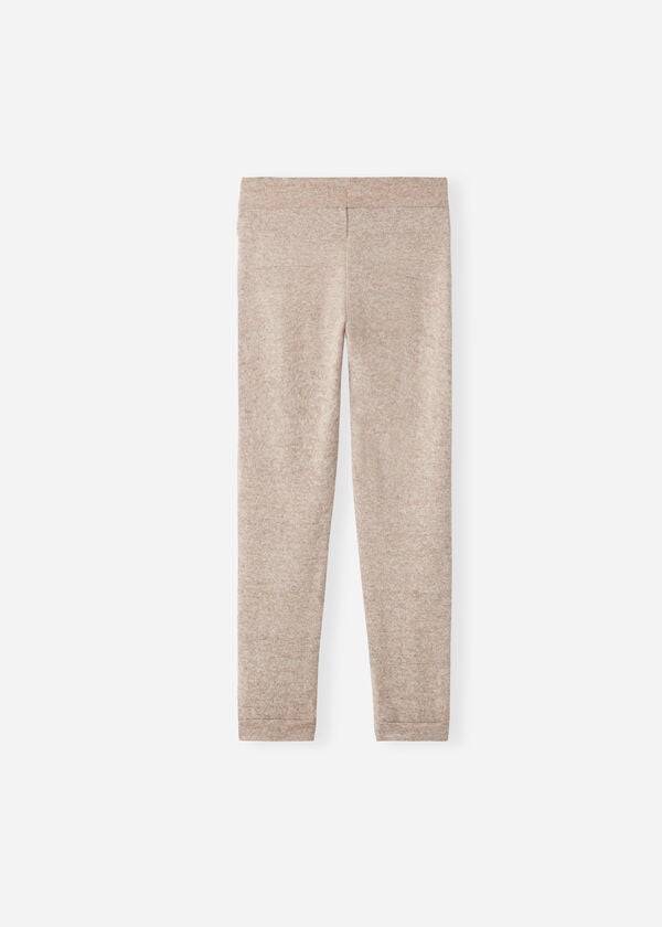 calzedonia kinder-sportleggings aus kaschmir-stretch-mischgewebe beige