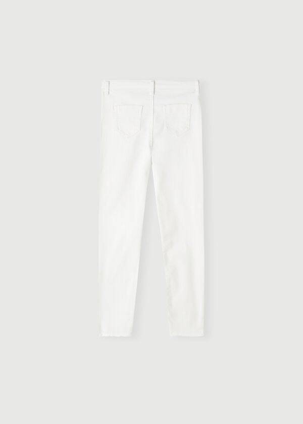 weiße calzedonia leggings mit rissen stretch skinny-design für kinder