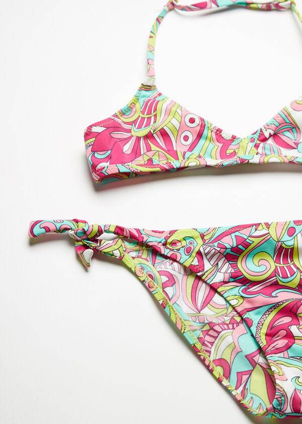 mehrfarbige zweiteilige badeanzüge von calzedonia und londra für kinder
