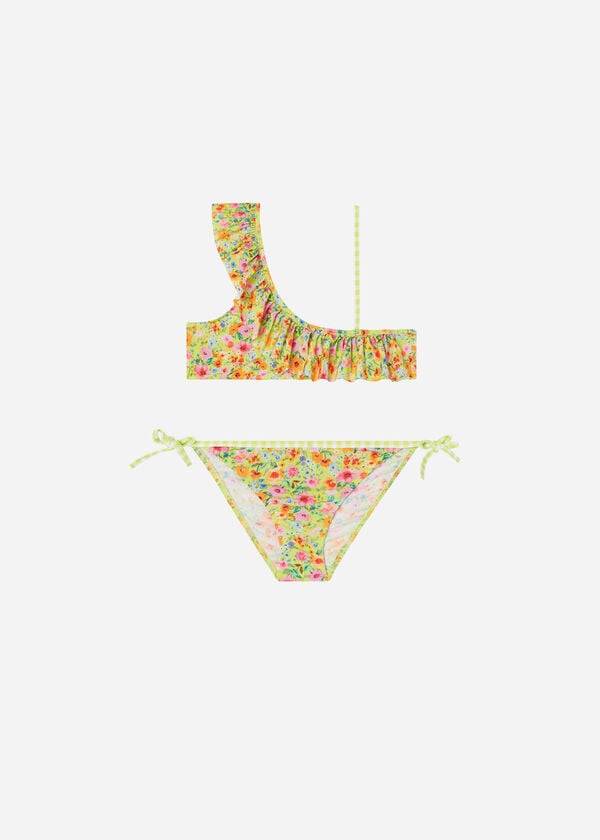 gelbe zweiteilige badeanzüge von calzedonia und siviglia für kinder