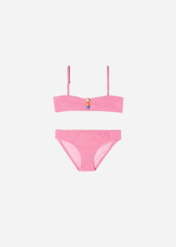 pinkfarbener calzedonia zweiteiliger bandeau-badeanzug für kinder aus san diego