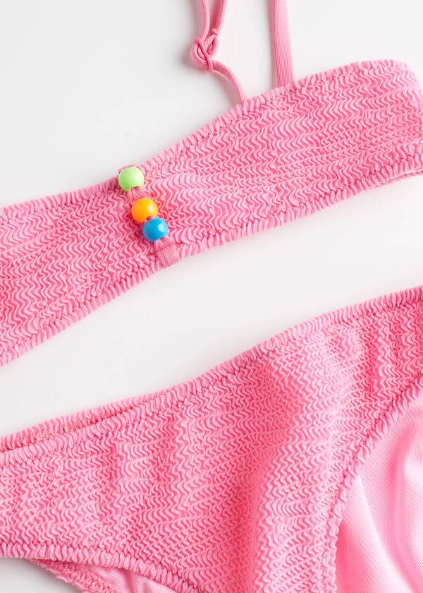 pinkfarbener calzedonia zweiteiliger bandeau-badeanzug für kinder aus san diego