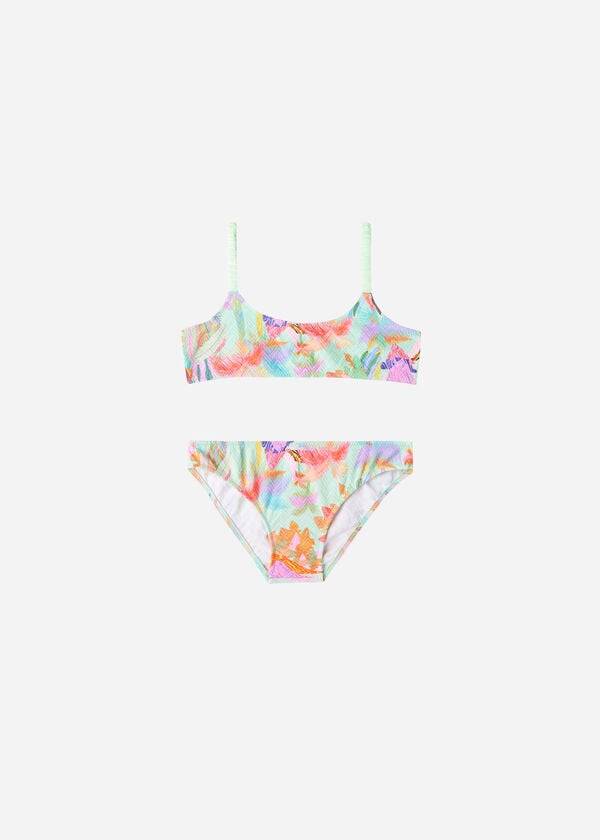 zweiteiliger badeanzug „tahiti von calzedonia für kinder grün