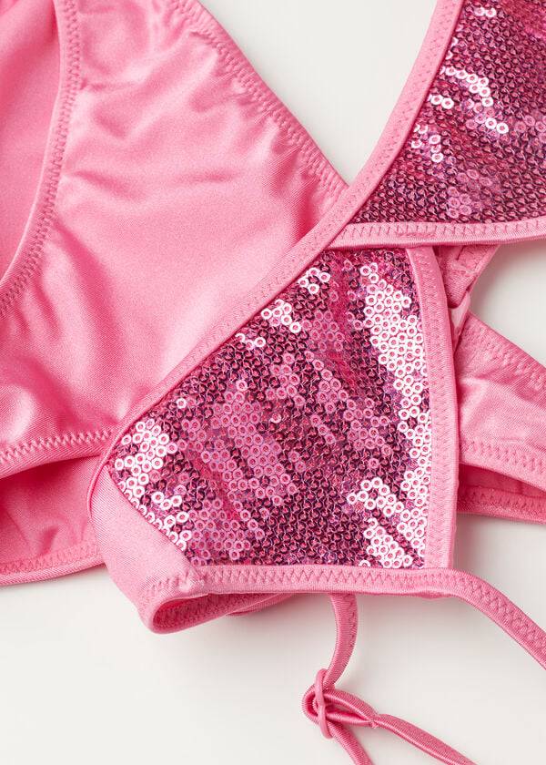 pinkfarbener zweiteiliger tank-badeanzug cannes für kinder von calzedonia