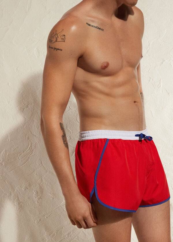 calzedonia venice beach eco herren-badehose rot