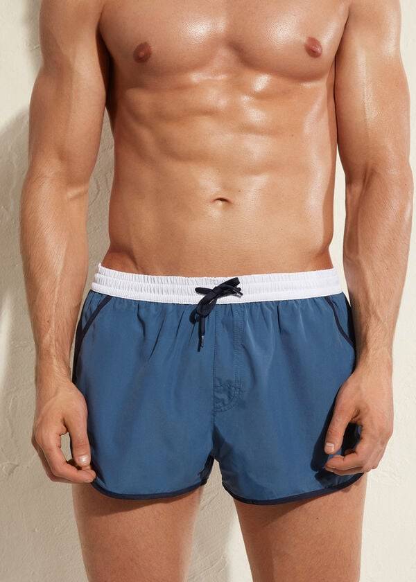blaue herren-badehose calzedonia venice beach eco