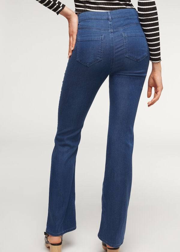 navy damen calzedonia eco light flared denim jeans