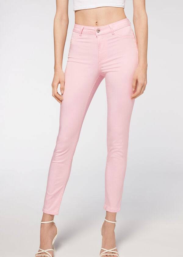 pinkfarbene calzedonia eco light push-up-jeans für damen