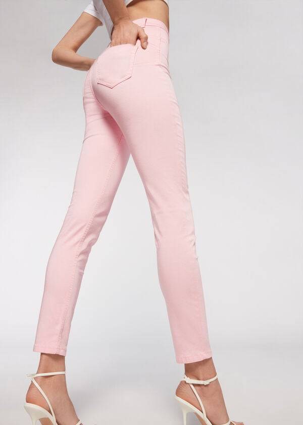 pinkfarbene calzedonia eco light push-up-jeans für damen