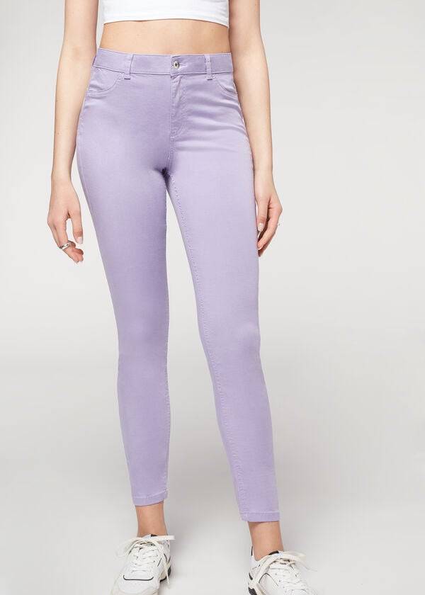 calzedonia eco light push-up-jeans für damen lila