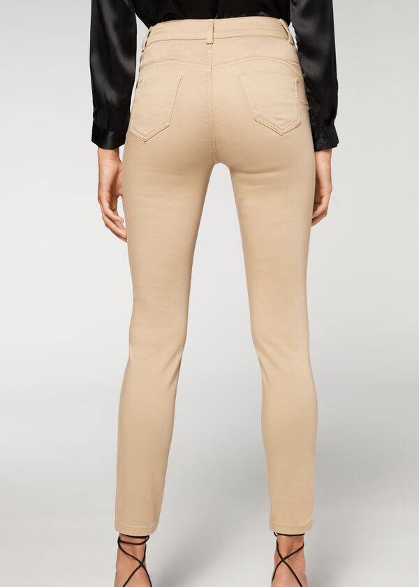 damen-jeans calzedonia push-up und soft-touch beige