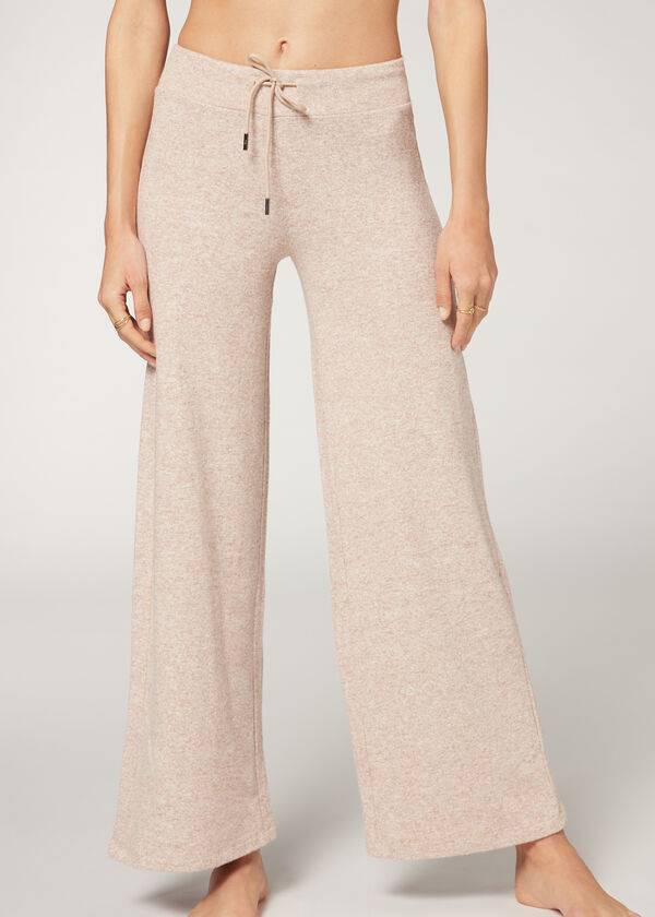 beige calzedonia cashmere palazzo damen-leggings