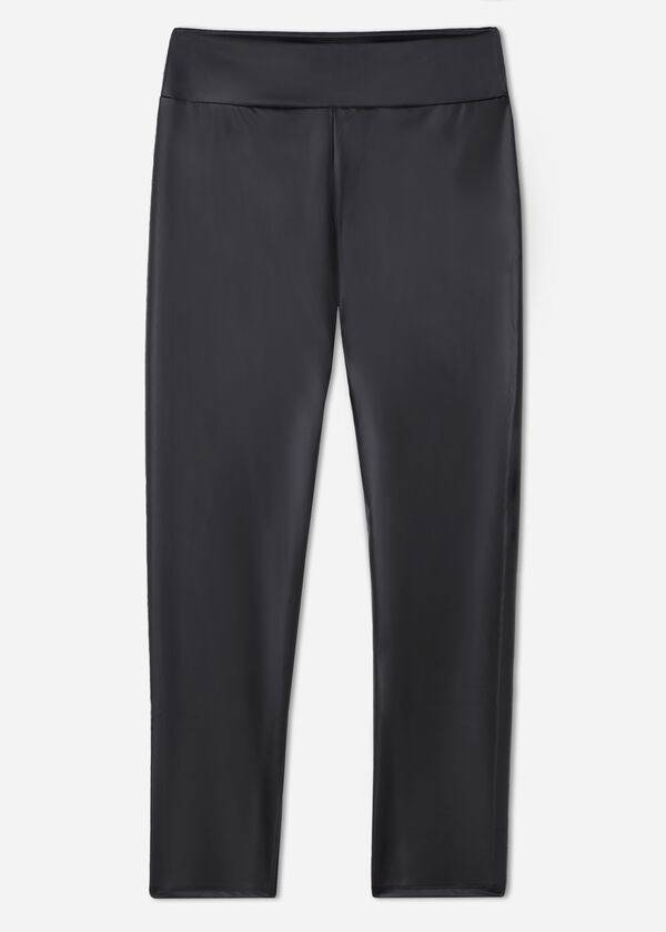 calzedonia leggings in lederoptik für damen schwarz
