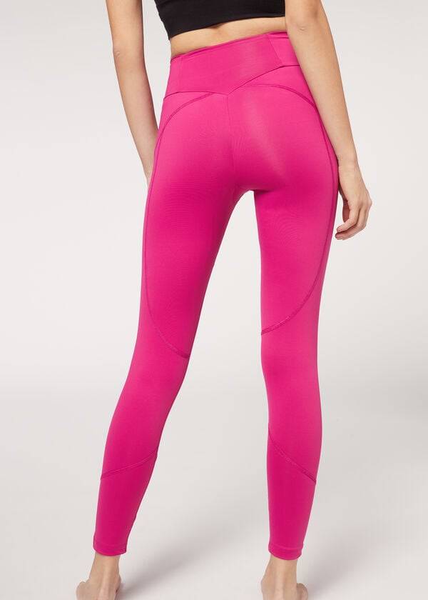pinke calzedonia performance sportleggings für damen