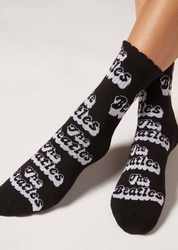 calzedonia the beatles glitter band kurze damensocken schwarz
