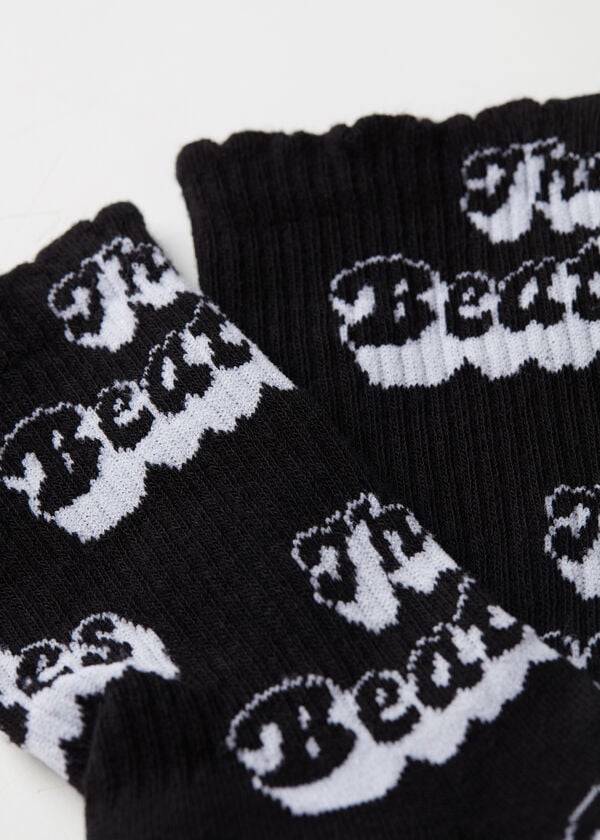 calzedonia the beatles glitter band kurze damensocken schwarz