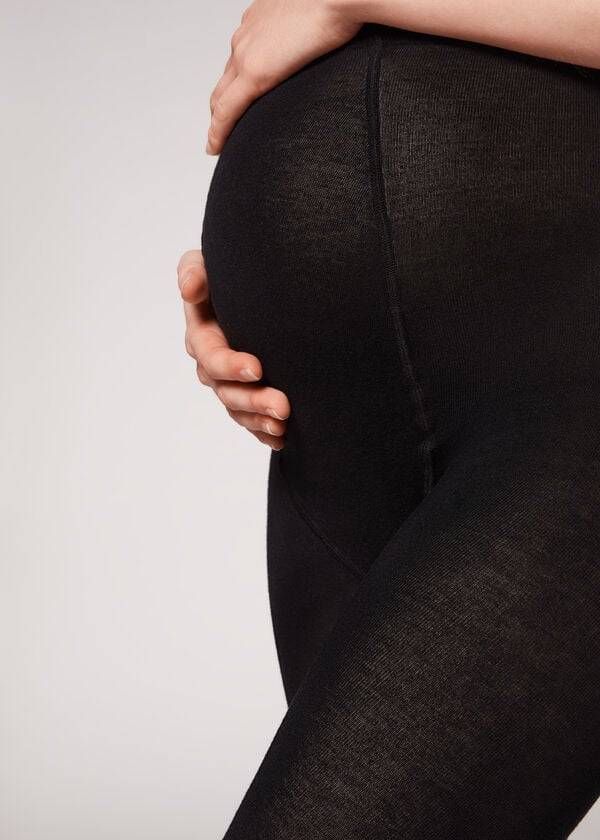 calzedonia umstands-leggings mit kaschmir für damen schwarz