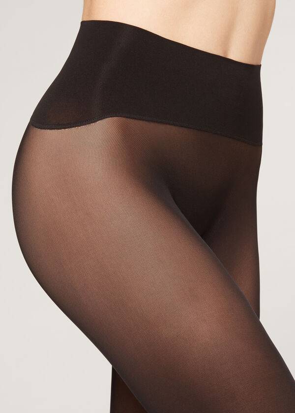 damen calzedonia 30 denier blickdichte komplett unsichtbare leggings schwarz