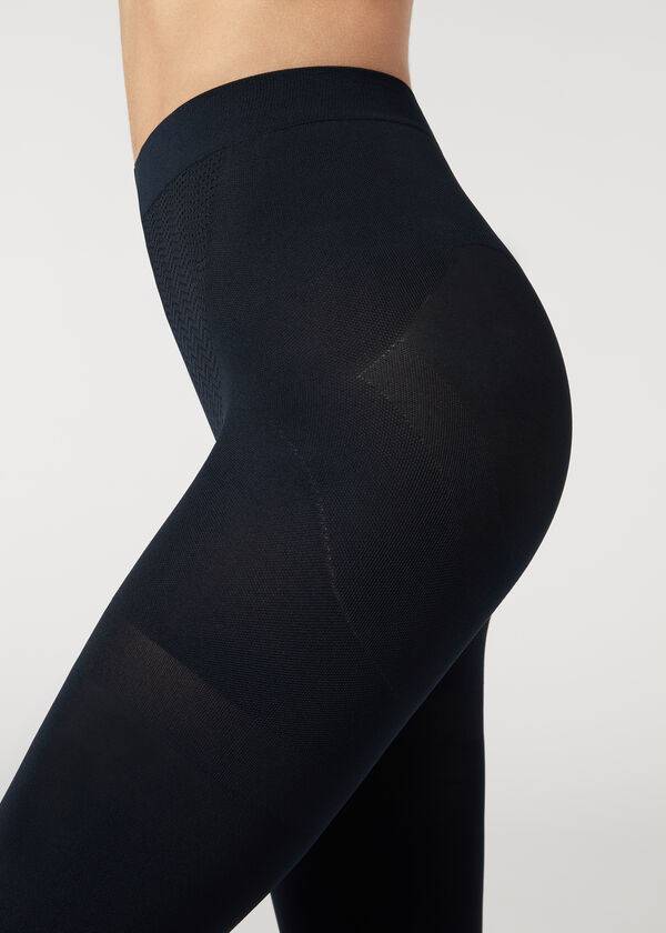 calzedonia 80 denier super opaque total shaper damenstrumpfhose blau