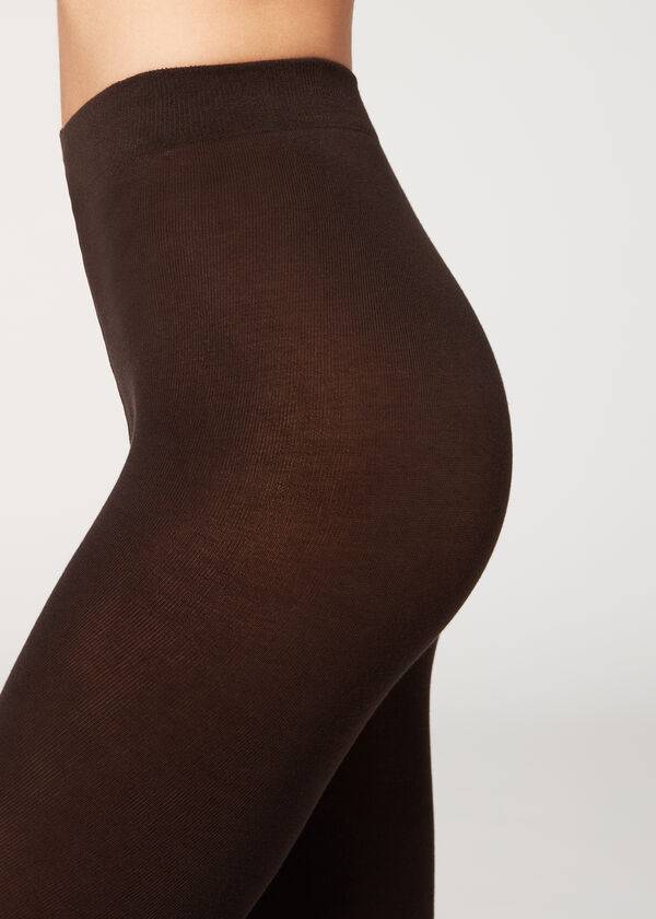 damenstrumpfhose calzedonia blickdicht 150 denier aus Öko-baumwolle farbe kaffee
