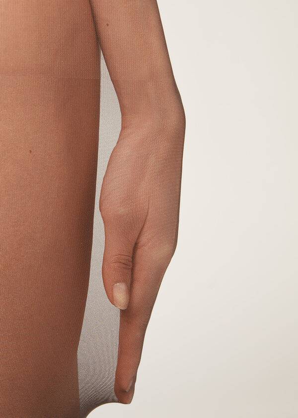calzedonia 30 denier transparente formstrumpfhose mit kontrollbund damen grau