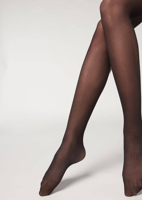 calzedonia 30 denier total shaper transparente sexy damen-strumpfhose schwarz
