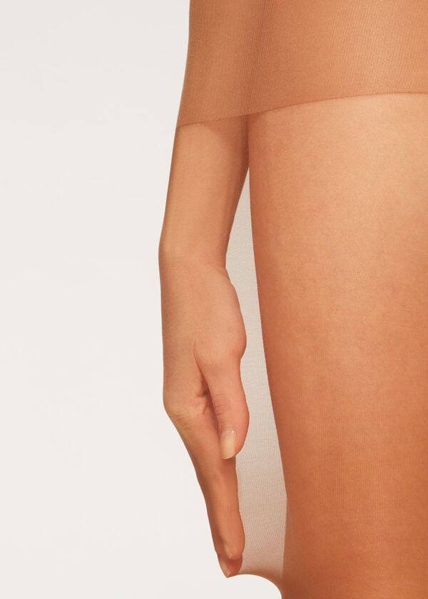 braune damen-strumpfhose calzedonia 40 denier mittelstark durchsichtig