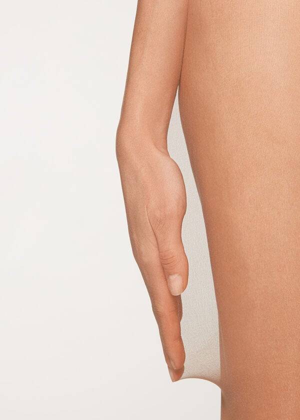 braune damen-leggings calzedonia premium matt second skin 15 denier sheer tight