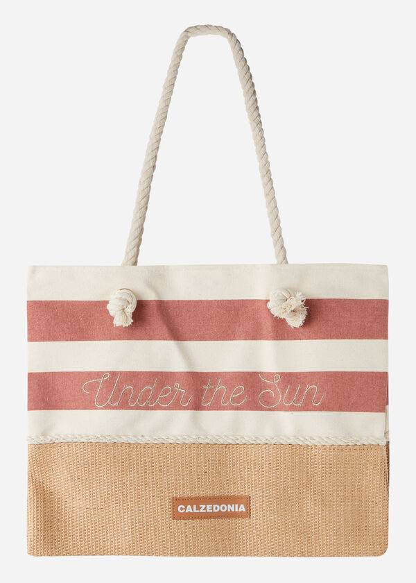 braune gestreifte strandtasche von calzedonia – damenaccessoires