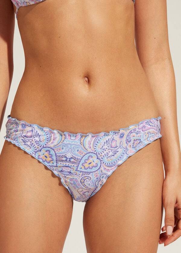 blaue calzedonia amalfi damen-bikinihose