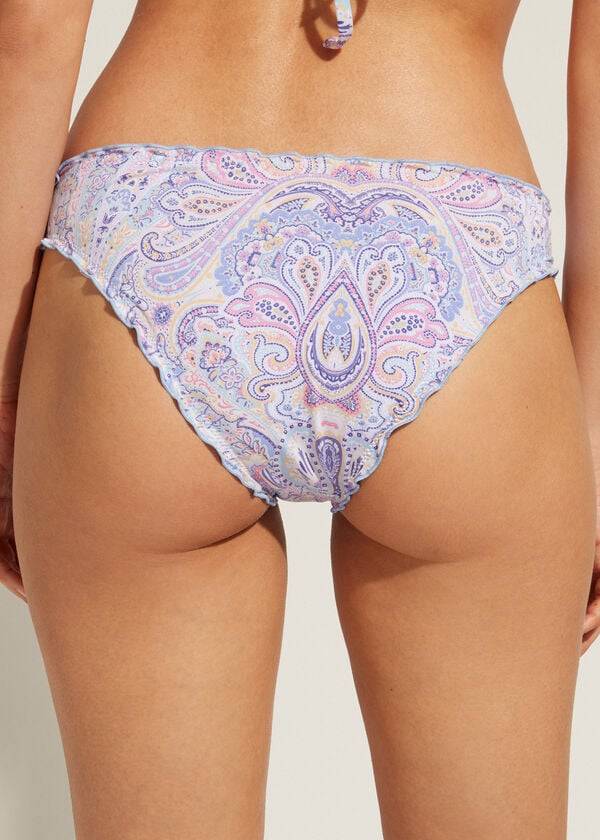blaue calzedonia amalfi damen-bikinihose