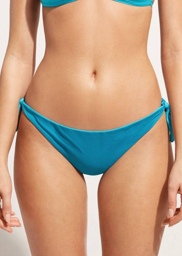 türkisfarbene calzedonia bow bikinihose für damen brasilianisches indonesisches Öko-material