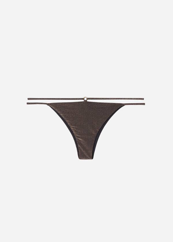 calzedonia damen-bikinihose im brasilianischen hollywood-stil mit seitlichen strings schwarz