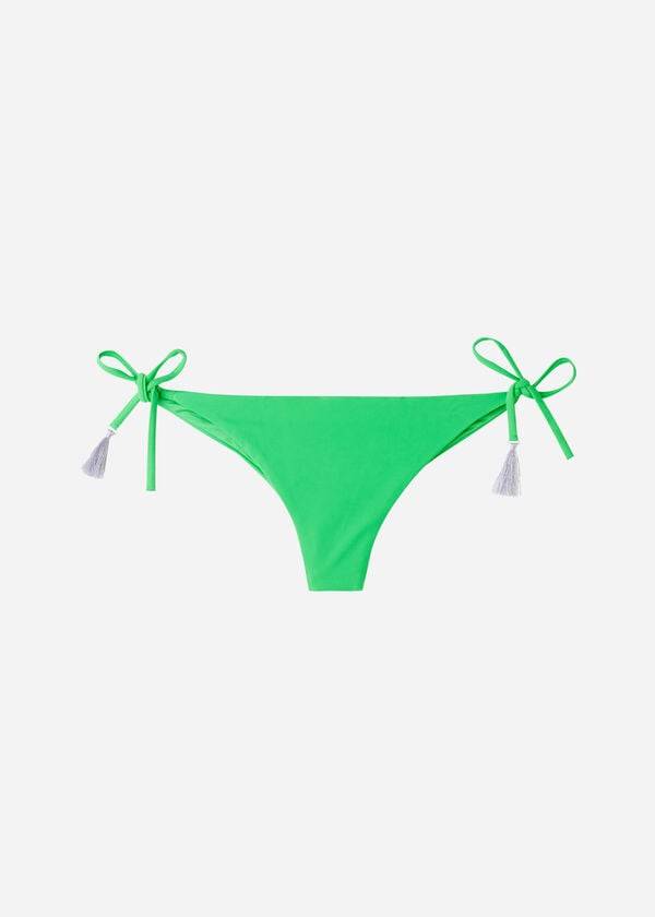calzedonia brazilian string capri damen-bikinihose grün