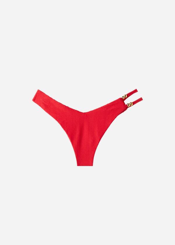 damen-bikinihose calzedonia chevron high-cut brazilian casablanca rot