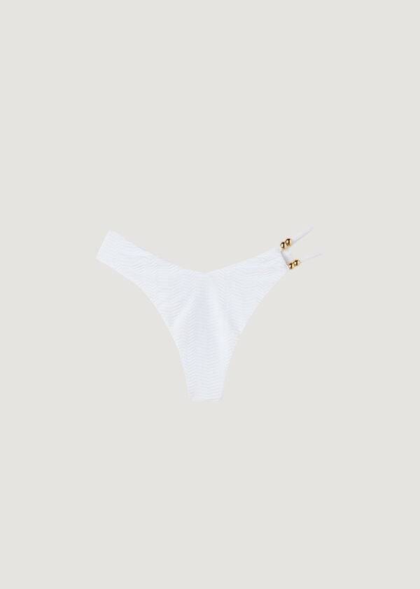 weiße calzedonia chevron high-cut brazilian casablanca damen-bikinihose