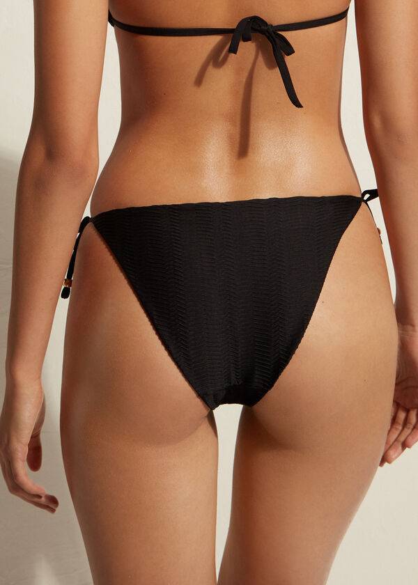 calzedonia chevron string casablanca damen-bikinihose schwarz