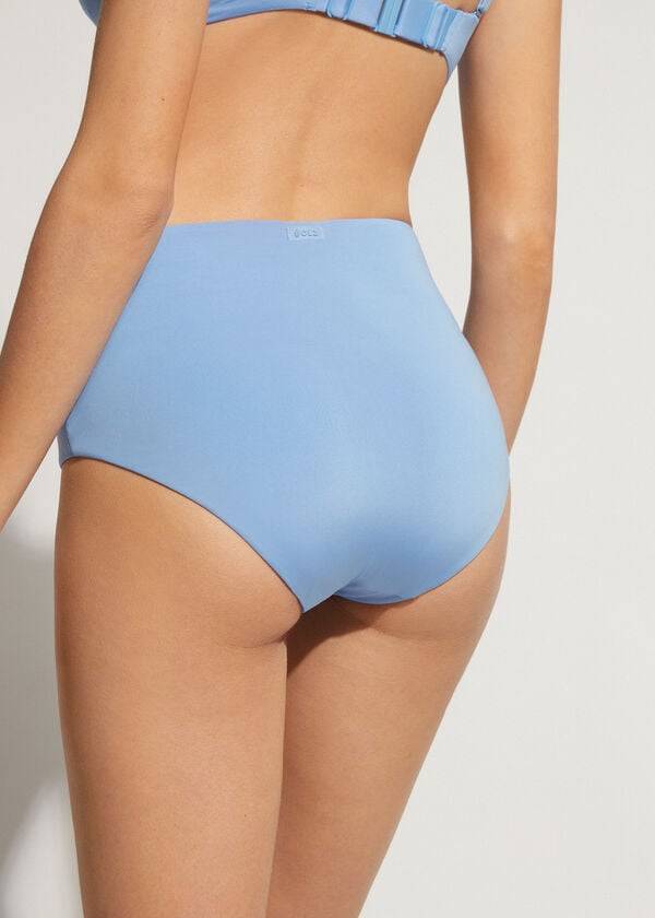 blaue calzedonia high shaper waist indonesia eco damen-bikinihose