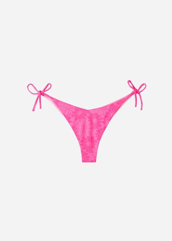 pinkfarbene calzedonia bikinihose mit hohem v-ausschnitt aus brasilianischem antibes-stil für damen