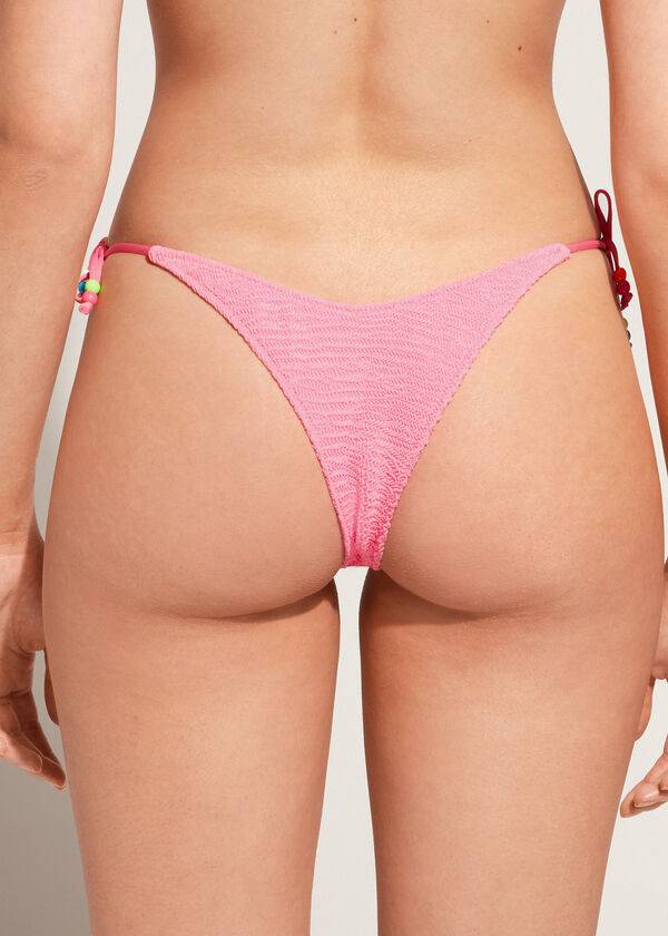 pinkfarbene calzedonia bikinihose mit hohem v-ausschnitt brasilianischer schnitt san diego für damen