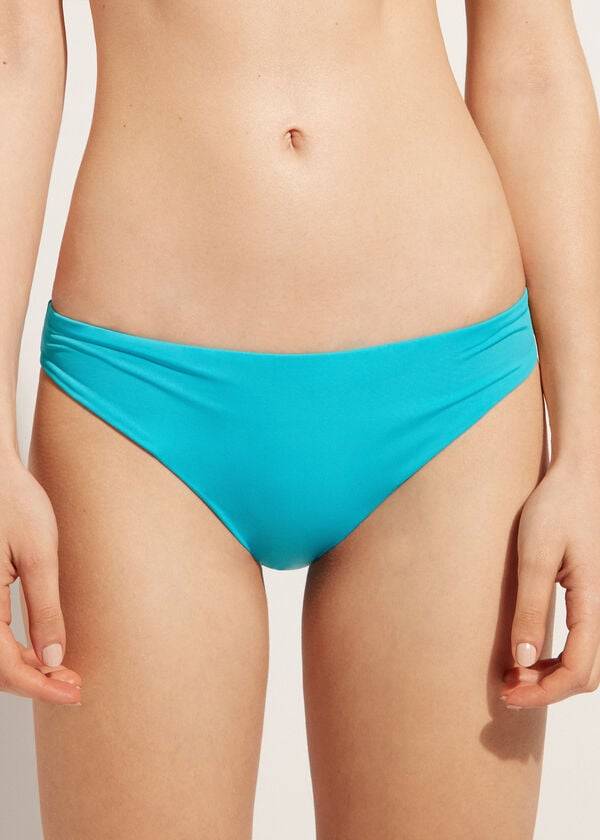 calzedonia indonesia eco low rise damen-bikinihose türkis
