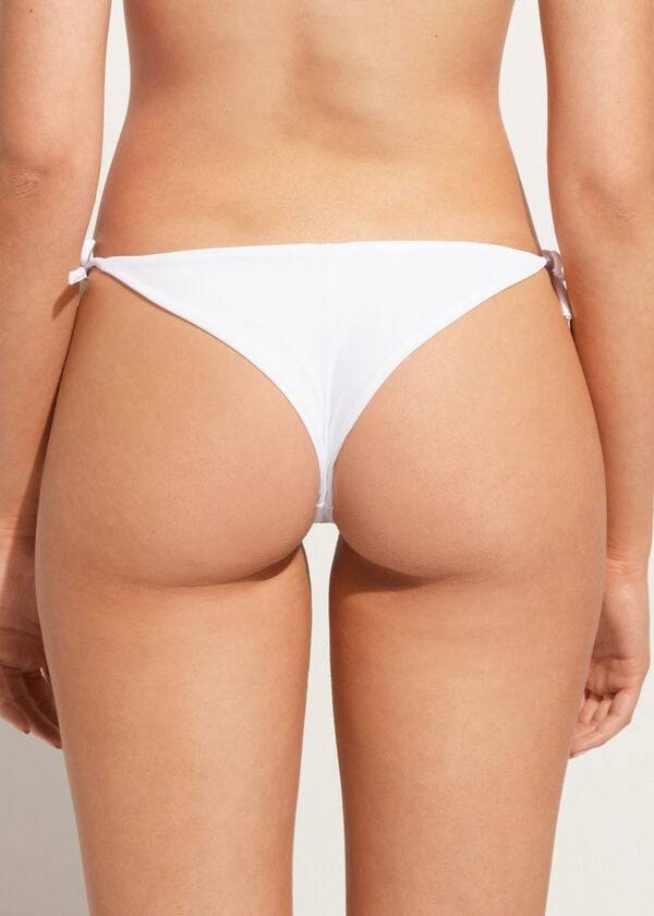 calzedonia strass-bikinihose brasilianischer string shanghai damen weiß