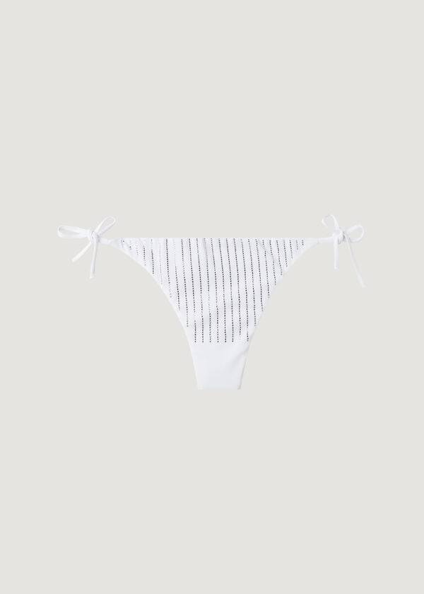 calzedonia strass-bikinihose brasilianischer string shanghai damen weiß