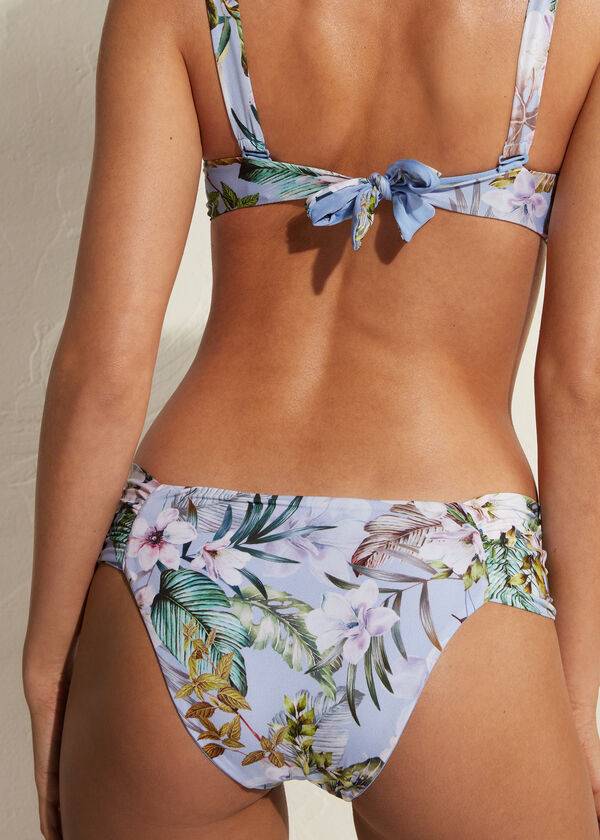 blaue calzedonia ruffly atene bikinihose für damen