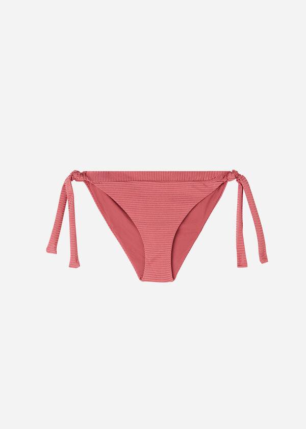 braune calzedonia biarritz bikinihose für damen mit seitlichen bändern