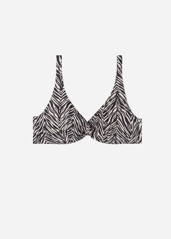 calzedonia balconette zebra nairobi damen-bikinioberteil schwarz