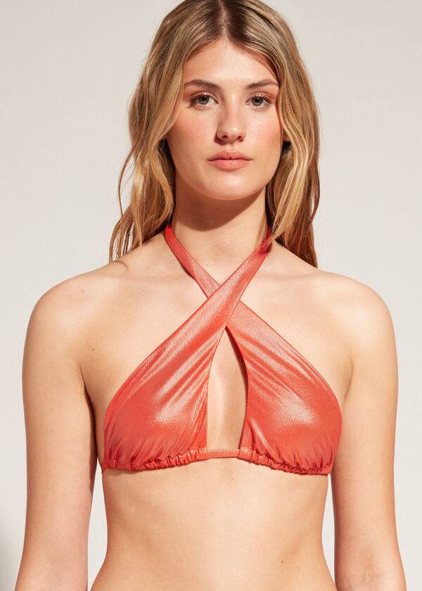 calzedonia bandeau antigua bikinioberteile für damen in korallenorange