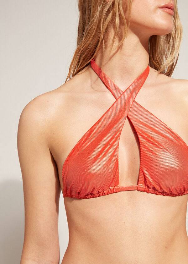 calzedonia bandeau antigua bikinioberteile für damen in korallenorange