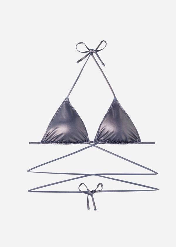 damen-bikini-oberteil calzedonia mit beschichtetem effekt triangel-schnitt modell daytona blau